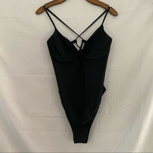 Abercrombie & Fitch black one piece tie back
